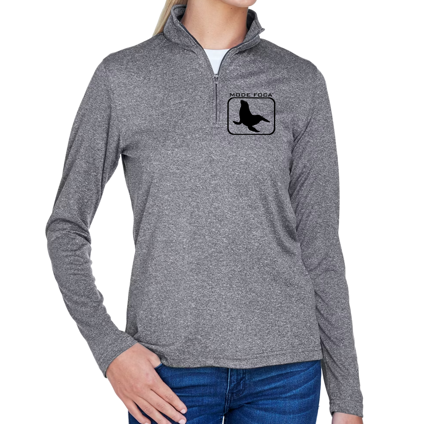 Cool & Dry Heathered Performance Quarter-Zip - Ladies