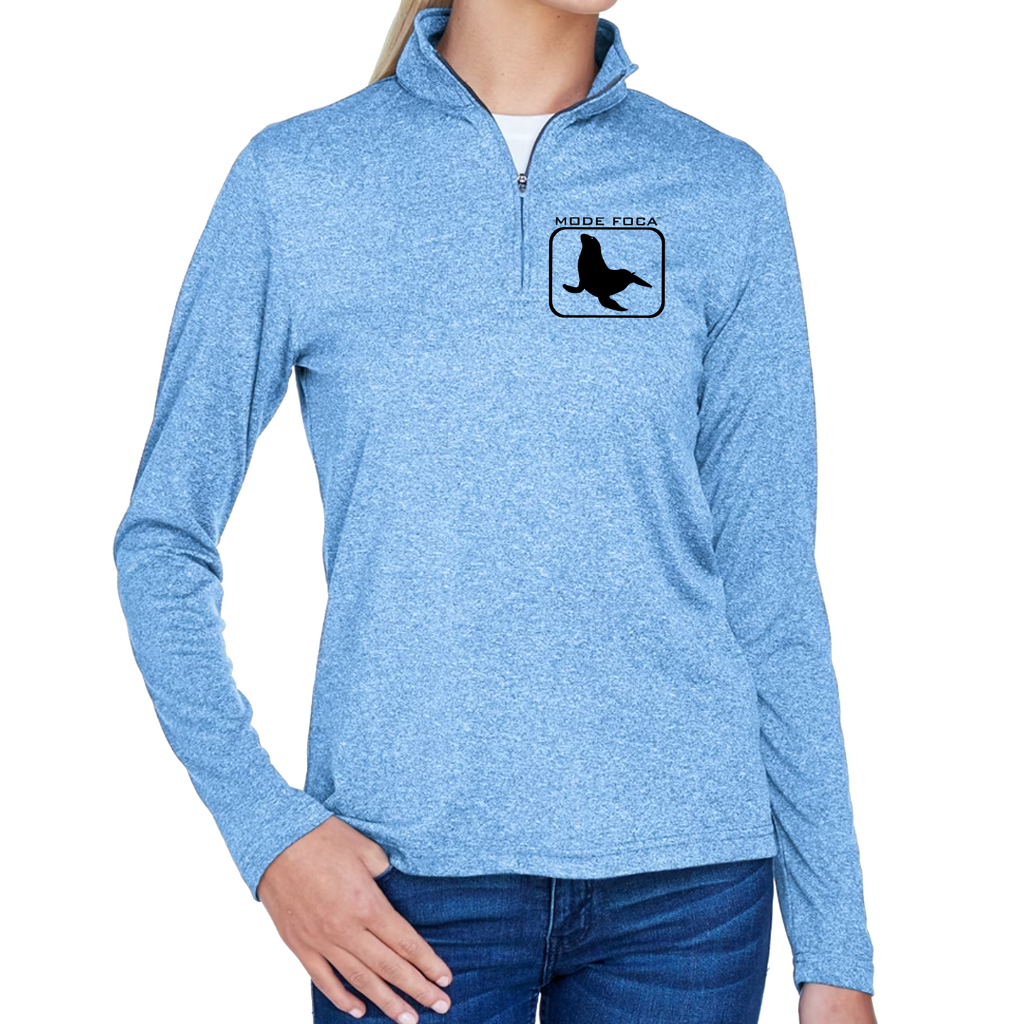 Cool & Dry Heathered Performance Quarter-Zip - Ladies