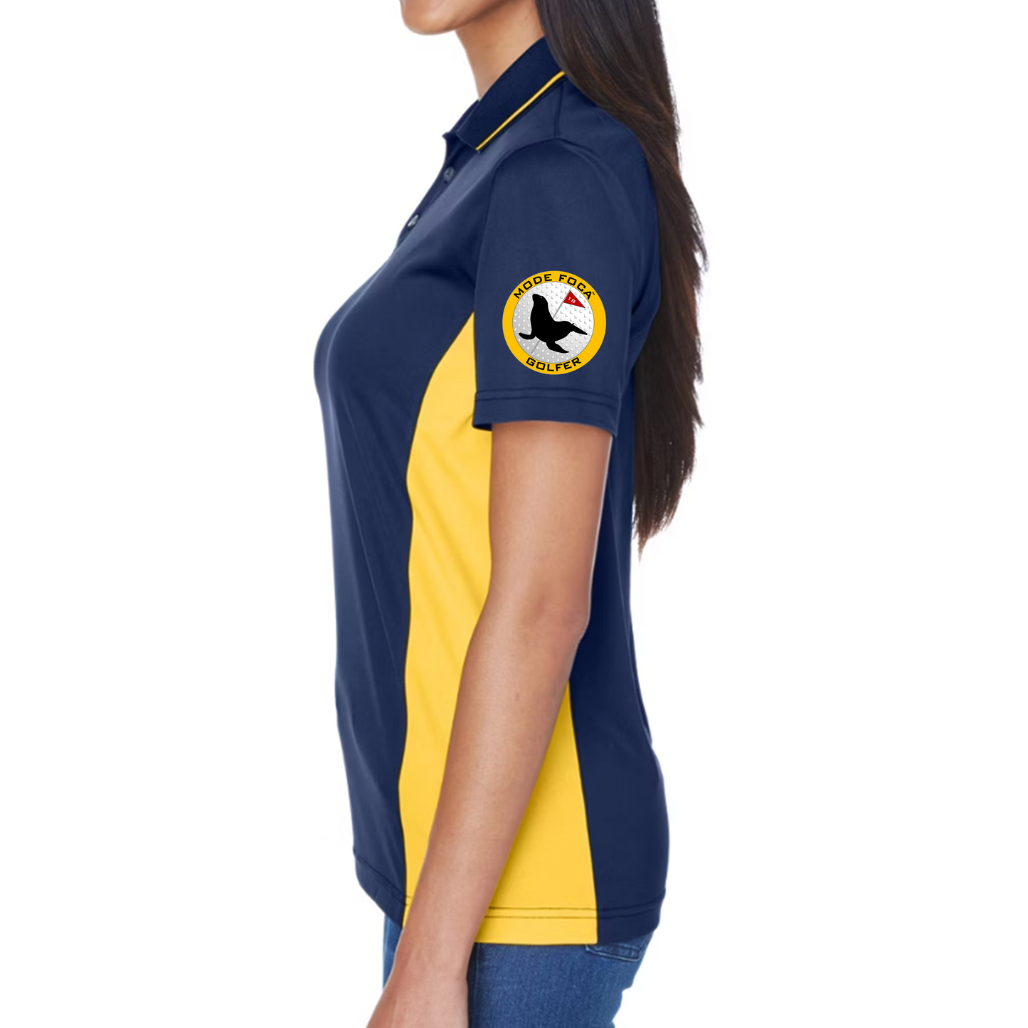 Ladies - Mode Foca Golfer Cool & Dry Sport Two-Tone Polo Shirt